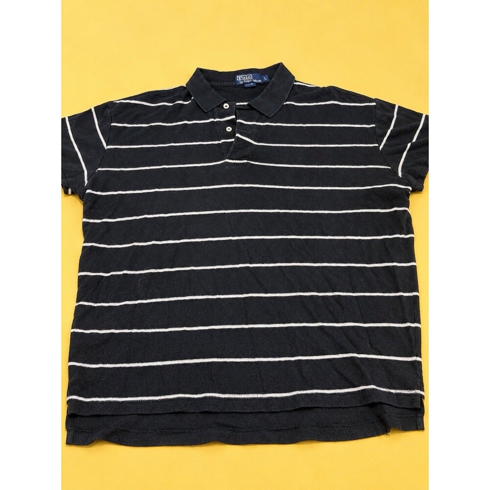 Ralph Lauren Men's Striped Short Sleeve Polo Shirt Red/Black/Green, White, Large